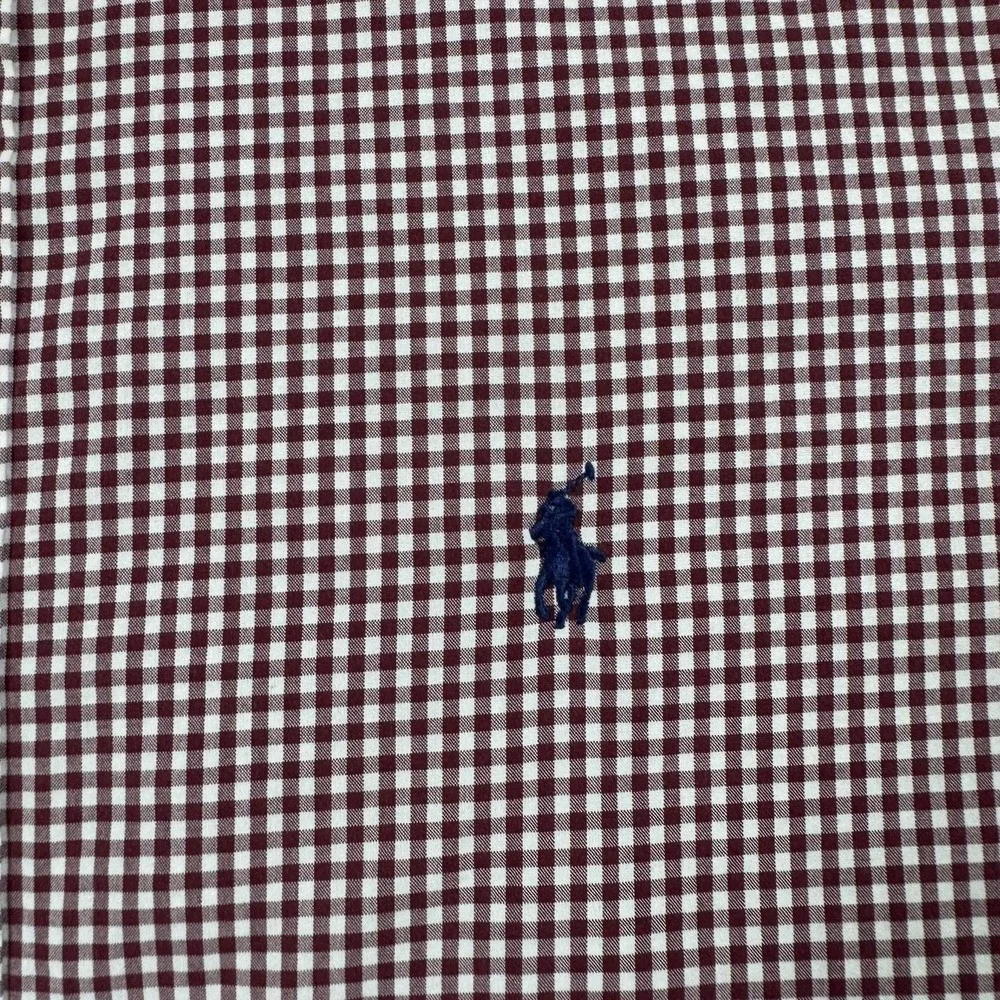 Ralph Lauren Shirt Mens Large Red Check Button Down Long Sleeve Cotton Pony